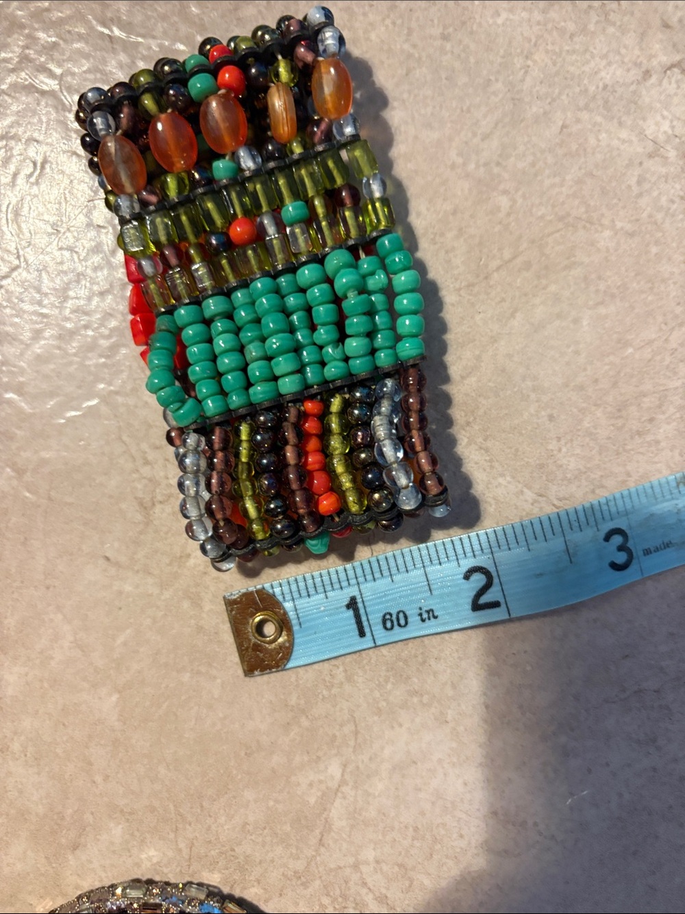 Handcrafted Red Beaded Multi-Color Stretch Bracelet - Picture 7 of 7